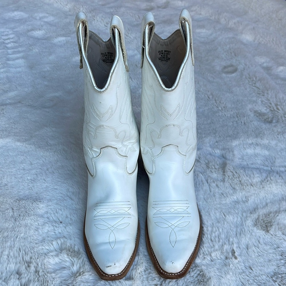 White Western Ankle Boots - Old West